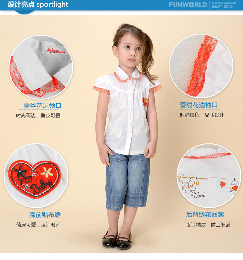 Chemise fille FUN WORLD à manche courte - Ref 2086415 Image 8