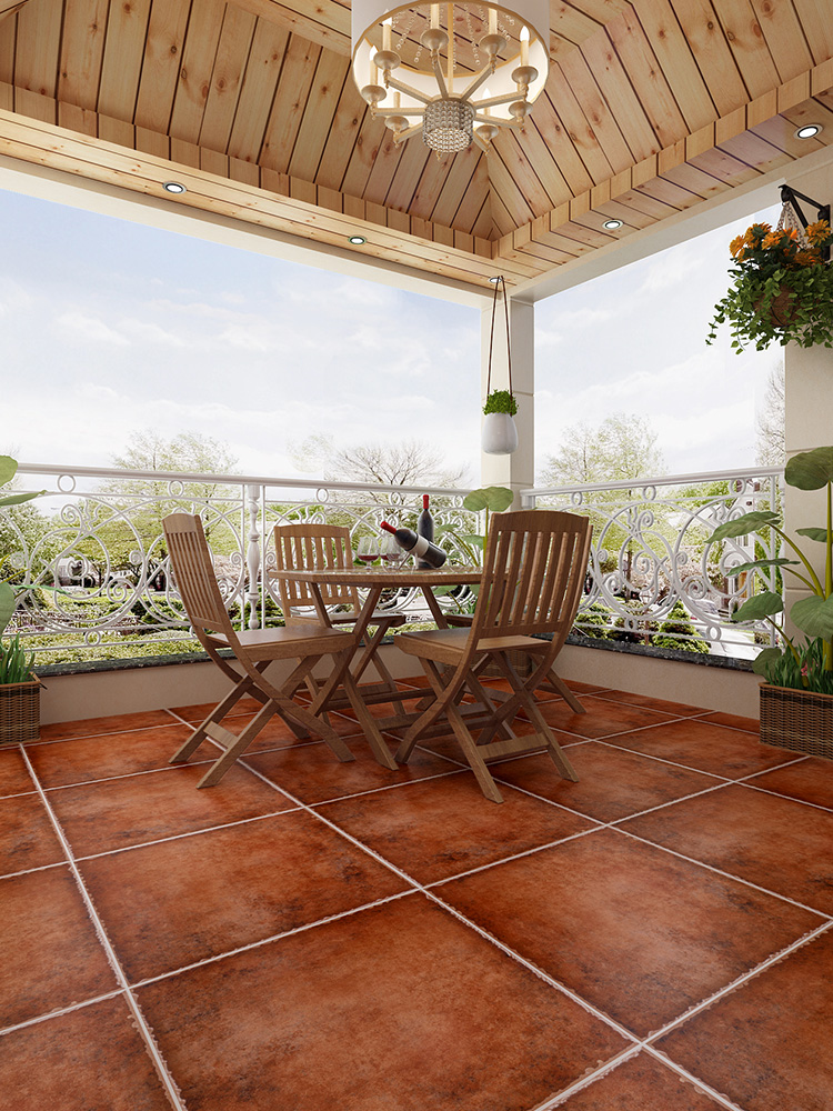 American right angle tile 600x600 Living room floor tile Country house Floor tile Courtyard antique brick Balcony retro