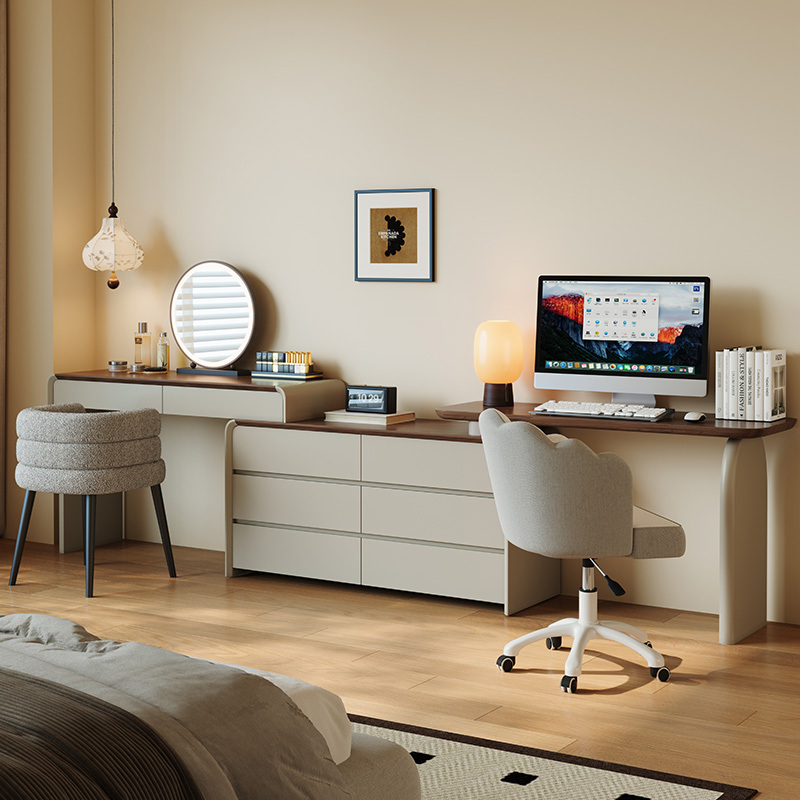 Dressing Table, Drawer Cabinet, Integrated Desk, Bedroom, Simple Modern Computer Desk, Solid Wood Bedside Cabinet, Corner Makeup Storage Cabinet