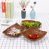 Imitation vine fruit basket snacks basket square frame kitchen containing display basket cake bread basket creative imitation vine woven basket