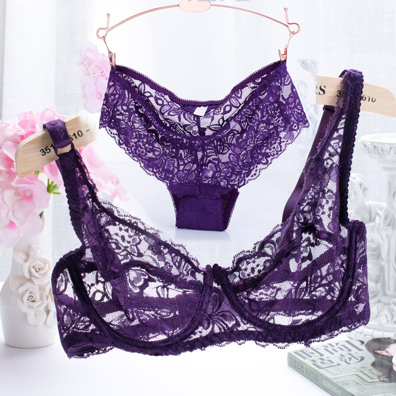 Mùa hè mới siêu mỏng đầy đủ ren trong suốt áo ngực gợi cảm set đồ nữ thoáng khí shop thời trang nữ