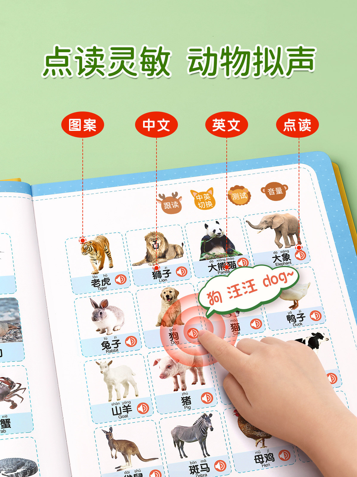 Baby Talking Early Education Audio Book, Click-To-Read and Sound-Producing Infant and Toddler Voice Reading Book, Bilingual Touch Learning Machine