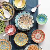 Palace Ceramic Cutlery glazed down colour dishes Dishes Suit Home Creative Bohemian Chopsticks Plate New Jo Move