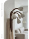 French-Style Vintage Creative Ceramic Tulip Wall Lamp for Living Room and Bedroom, Ambiance Wall Lamp in Walnut Color