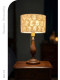 French-Style Vintage Shell Table Lamp with a High-End Feel, Shell Lampshade, Mid-Century Style Rubberwood Bedroom Bedside Table Lamp