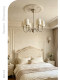 Dige Creative Shell Ceramic Chandelier Light French Style Fabric Chandelier High-End Cream Style Bedroom Living Room Dining Room Lighting Fixtures