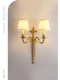 American-Style All-Copper Fabric Wall Lamp, French Retro Living Room, Bedroom, Dining Room Creative Art Handmade Pure Copper Wall Lamp