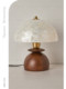 French-Style Vintage Creative Shell-Shaped Walnut-Colored Table Lamp for Bedroom, Study, Living Room, Cream-Style Ambiance Table Lamp
