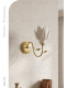 French-Style Vintage Ceramic Magnolia Flower Wall Lamp, Creative Floral Bedroom Bedside Entrance Living Room Ambiance Decorative Lighting