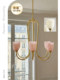 Decc French-Style Pink Glass Living Room Chandelier American Vintage Dining Room Lamp Master Bedroom Lighting Fixtures