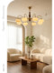 Vintage Living Room Chandelier, American Retro French Wabi-Sabi Style, New White Ash Wood Persimmon Chandelier for Bedroom, Study, and Dining Room
