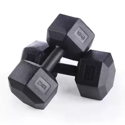 Gym fixed hexagonal dumbbell men's female household 6 8 10kg package 12kg student dormitory integrated