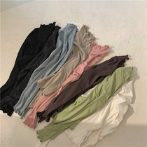 Zhou Wood Wood apit lace thin pull velvet warm casual Joker foundation solid color base high neck long sleeve T-shirt multi color