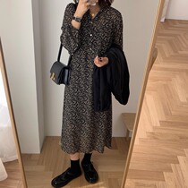 Zhou Mu Chiffon Floral Dress Women 2020 Spring New Korean Retro Long Small Skirt