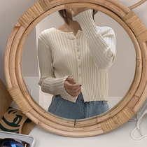 Zhou Mu wood short knitted cardigan female 2020 Spring Korean temperament Joker retro slim sweater coat