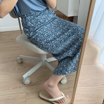 Zhou wood flower skirt female 2020 Summer new high waist slim retro long knee skirt