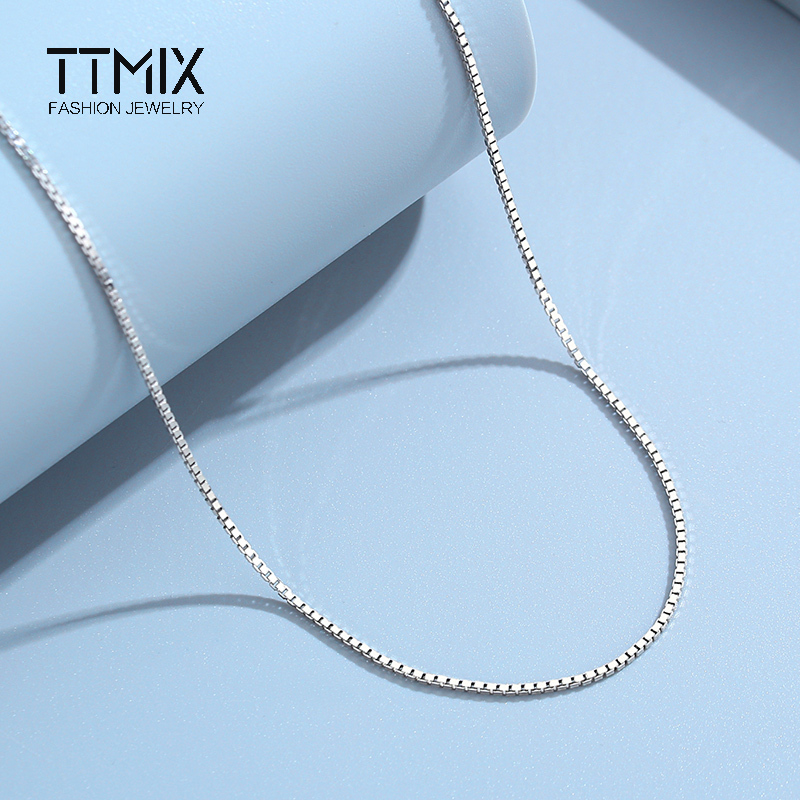 Authentic Pt950 Platinum Necklace for Women, White Gold Box Chain, Simple Clavicle Chain, Versatile Fashion Plain Chain, Platinum Chain