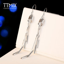 Tassel high-end long earrings femininity Korean personality wild pendant Super fairy face thin earrings drop earrings