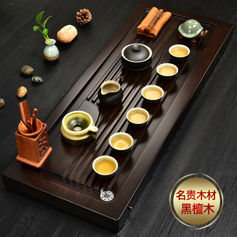 The beginning day, Japanese tea taking tea set kunfu tea table annatto tea tray ebony saucer insulation violet arenaceous I