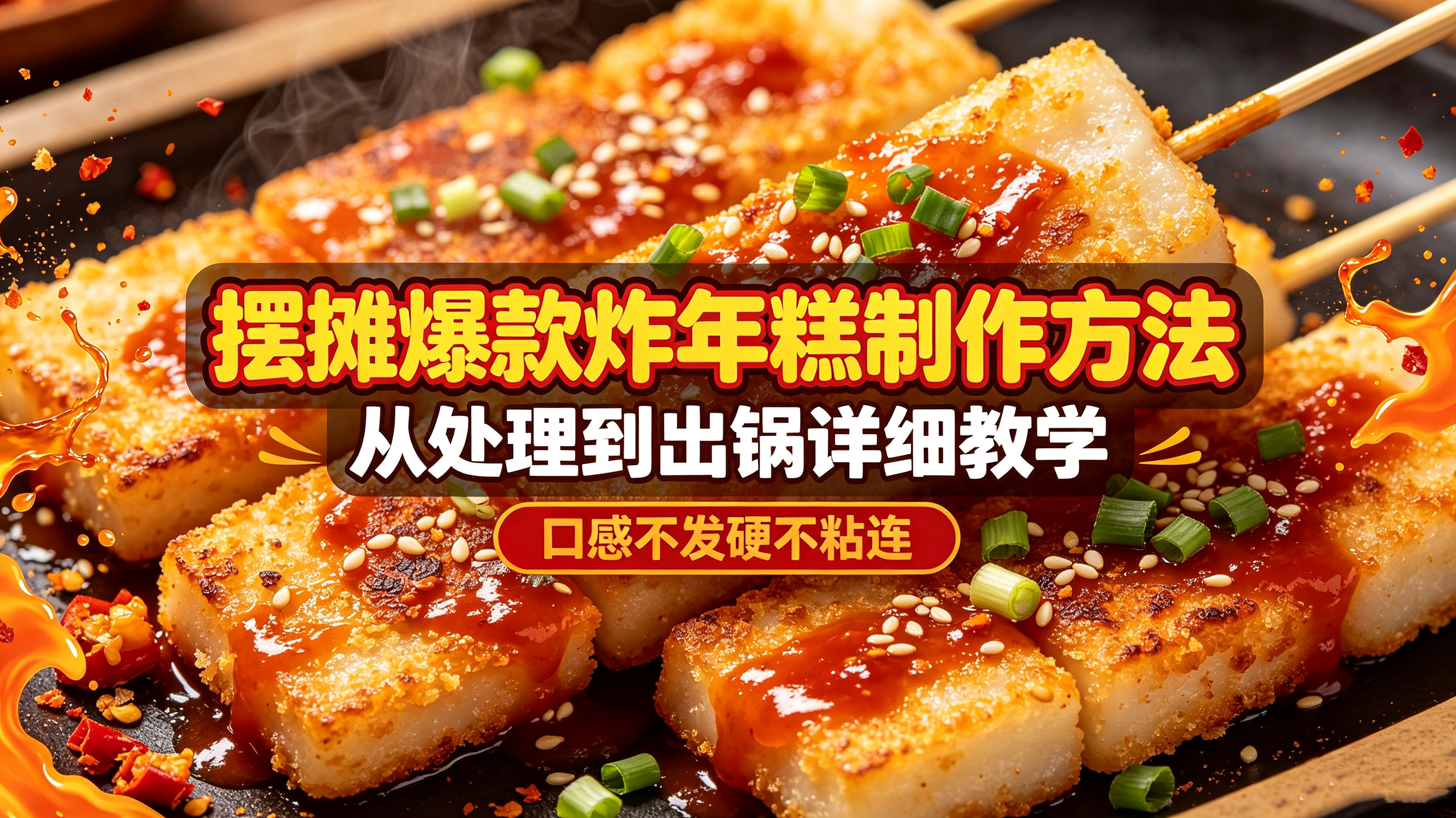 图片[1]-L59865摆摊爆款炸年糕制作方法，从处理到出锅详细教学,口感不发硬不粘连-简创库网