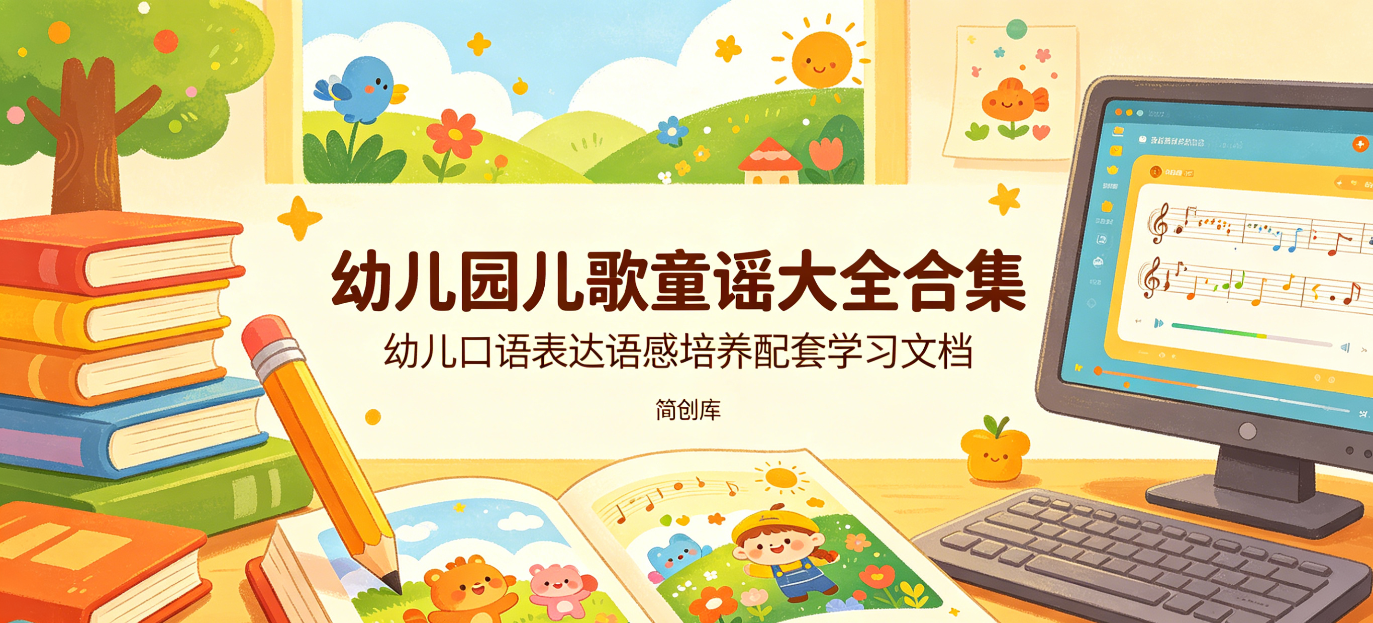E1105幼儿园儿歌童谣大全合集 幼儿口语表达语感培养配套学习文档-简创库网
