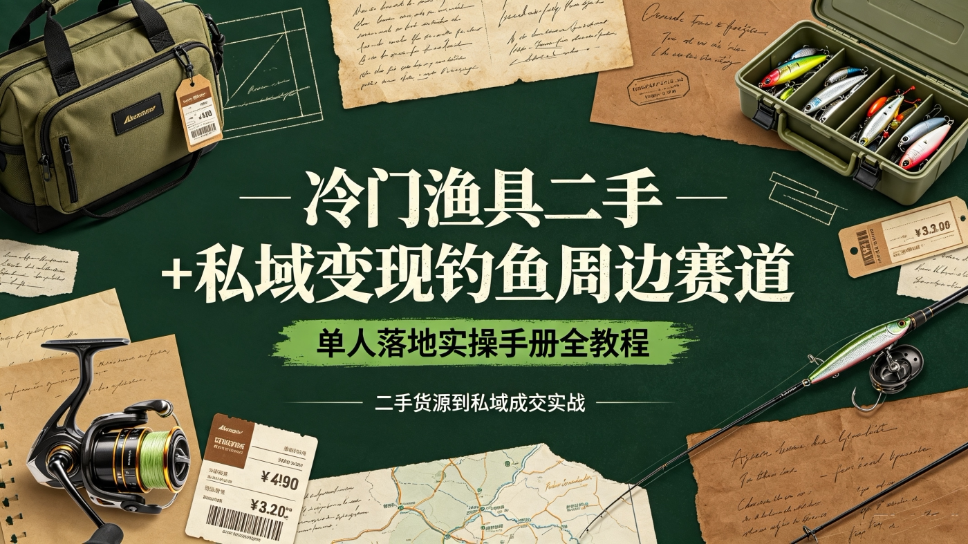 M6581456冷门渔具二手 + 私域钓鱼周边赛道-单人落地实操手册全教程-简创库网