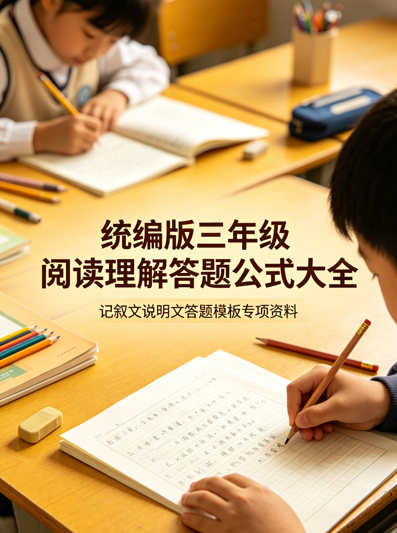 H9861统编版三年级阅读理解答题公式大全 记叙文说明文答题模板专项资料-简创库网