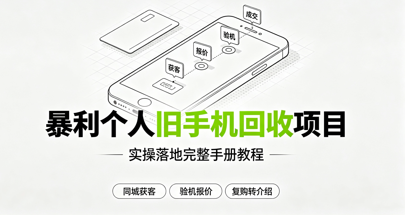 图片[1]-M658132暴润个人旧手机回收赛道-实操落地完整手册教程-简创库网