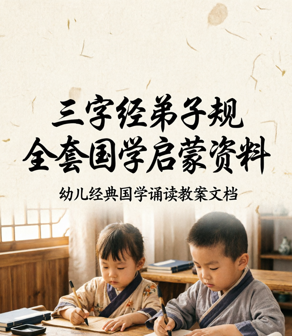 E1121三字经弟子规全套国学启蒙资料 幼儿经典国学诵读教案文档-简创库网