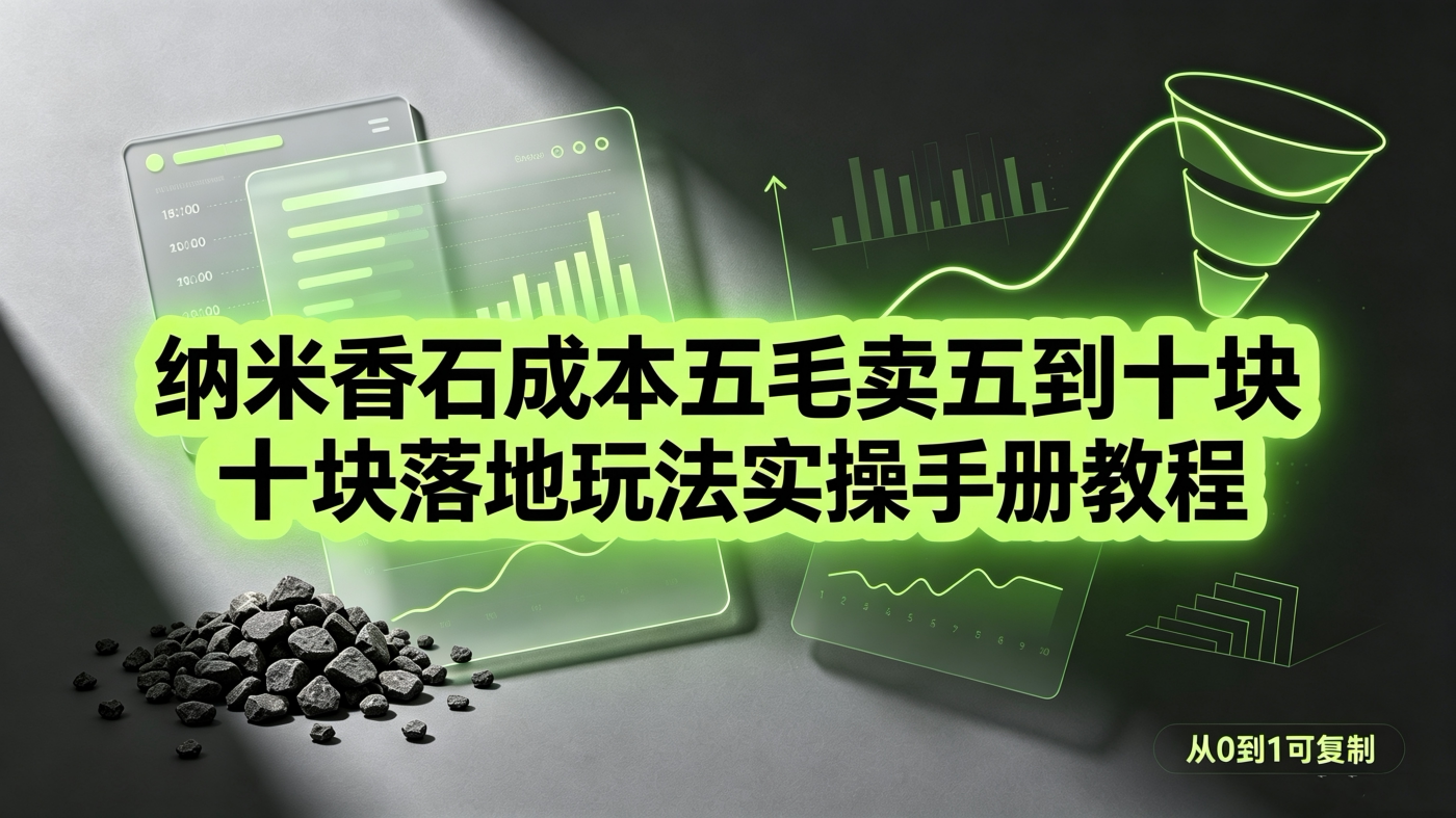图片[1]-M6581446纳米香石成本五毛卖五块到10块落地玩法实操手册教程-简创库网