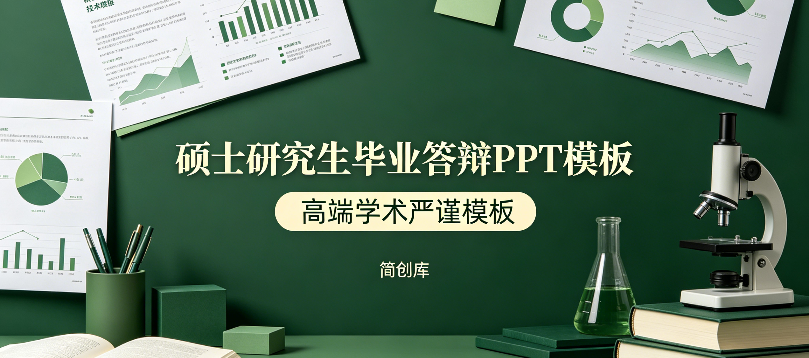 D2124硕士研究生毕业答辩PPT模板  高端学术严谨模板-简创库网