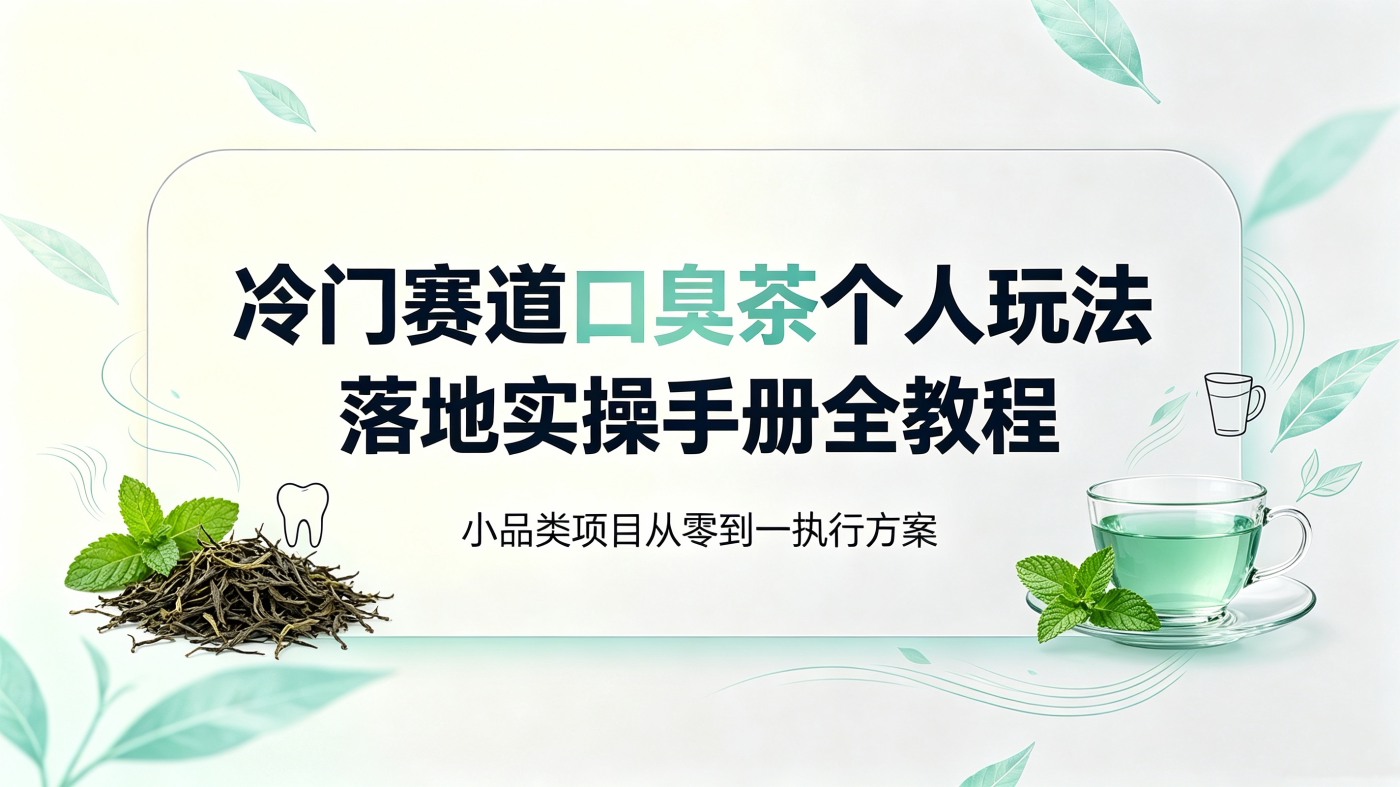图片[1]-M658144 冷门赛道口臭茶个人玩法落地实操手册全教程-简创库网