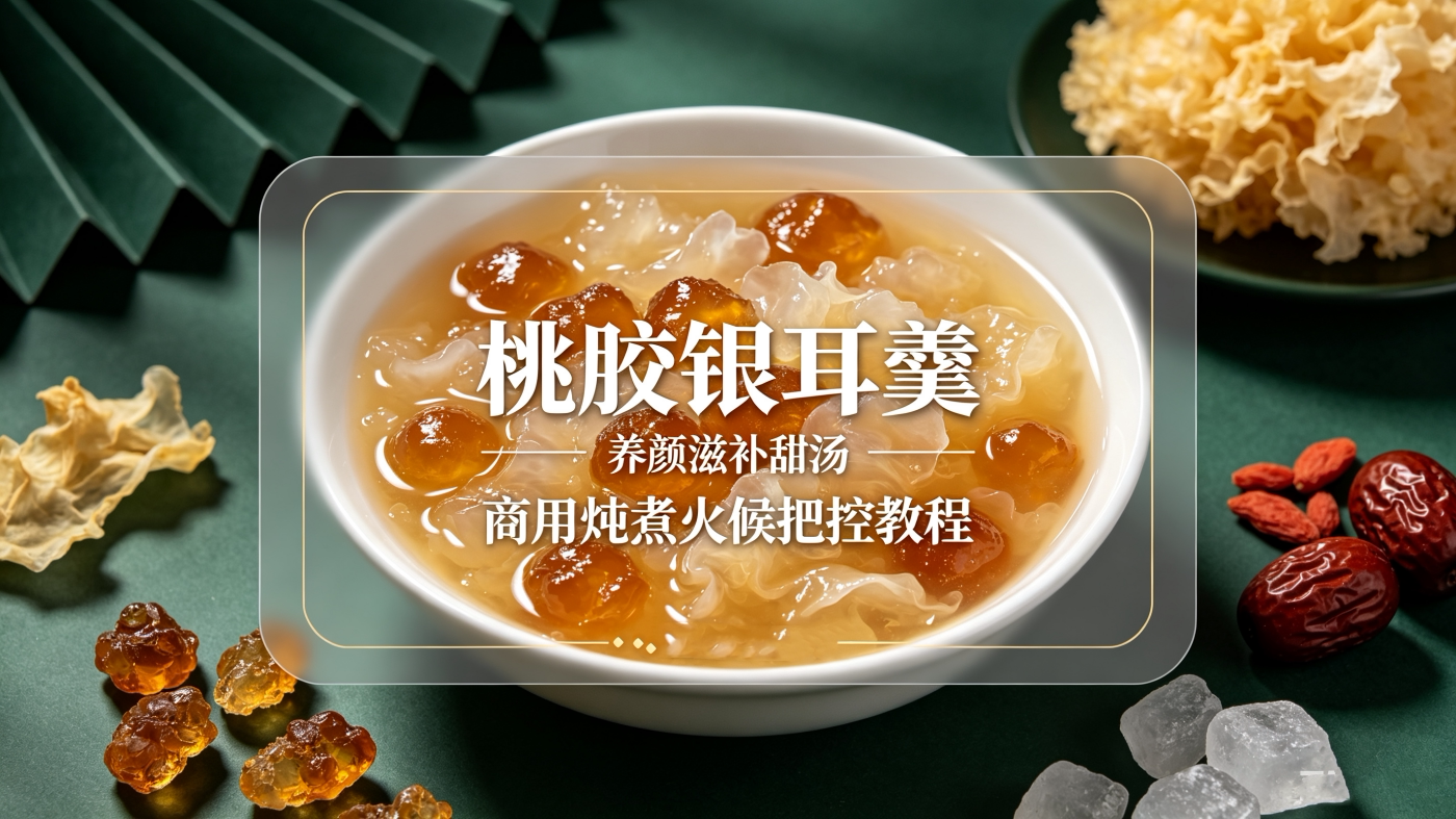 L85966桃胶银耳羹｜养颜滋补甜汤 商用炖煮火候把控教程-简创库网