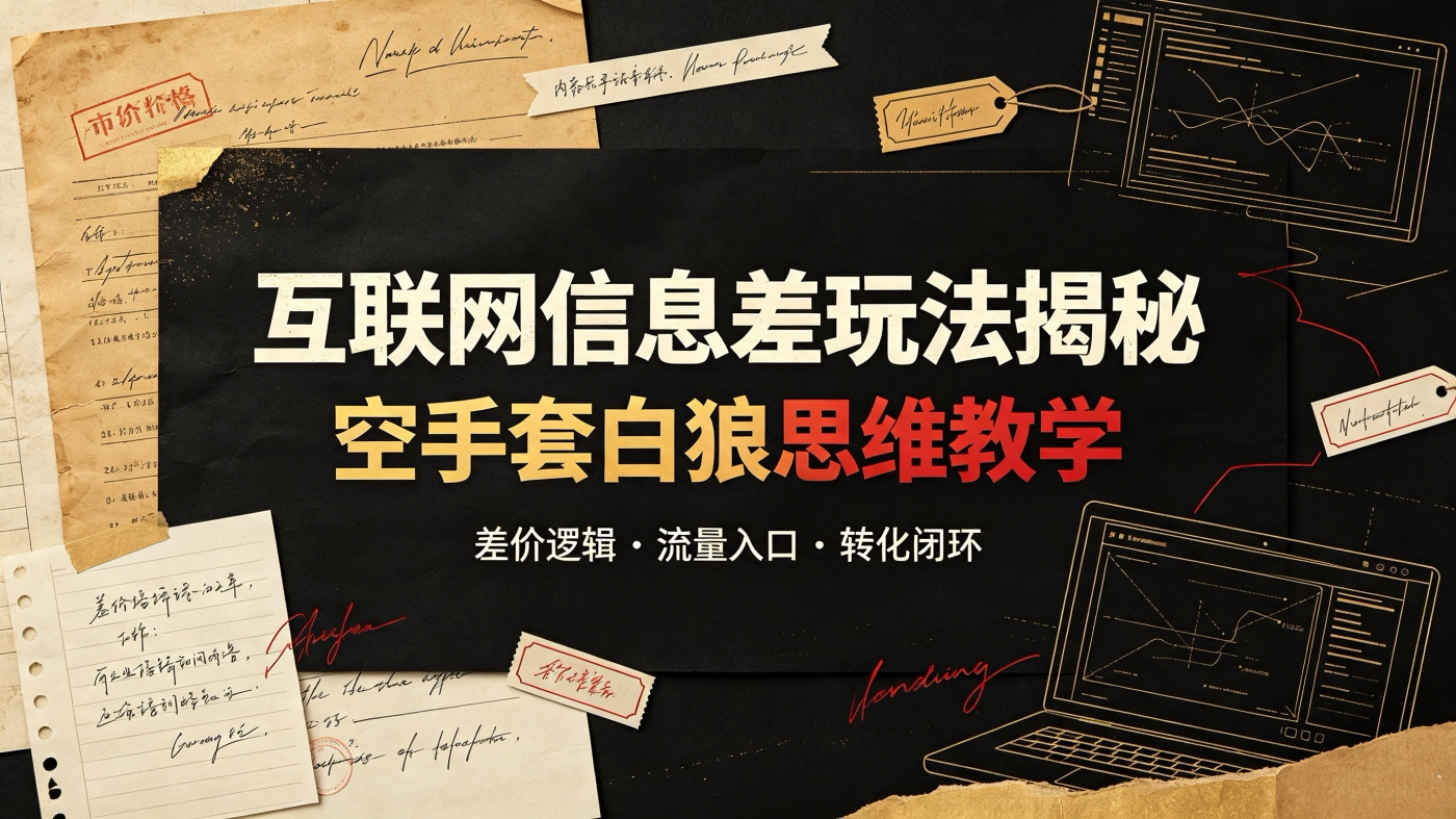 M6581457互联网信息差玩法揭秘【空手套白狼思维教学】-简创库网
