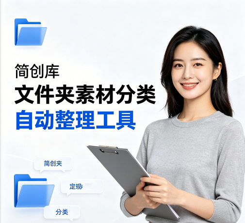 文件夹素材分类自动整理工具-简创库，告别手动分类，自媒体人高效整理神器-简创库网