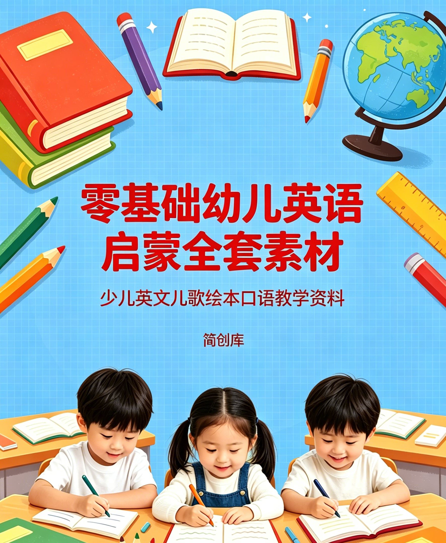 E1120零基础幼儿英语启蒙全套素材 少儿英文儿歌绘本口语教学资料-简创库网