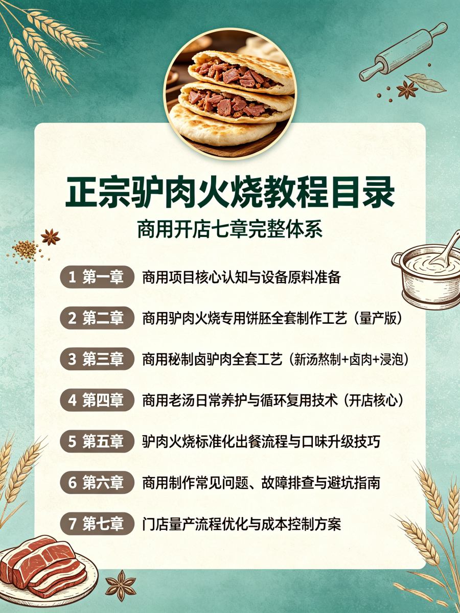 图片[2]-L25961正宗驴肉火烧饼胚制作与卤驴肉全套商用教程-简创库网