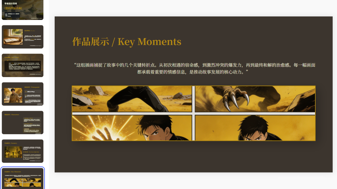 图片[3]-D2119动漫插画毕业设计答辩PPT模板 文艺创意完整版-简创库网