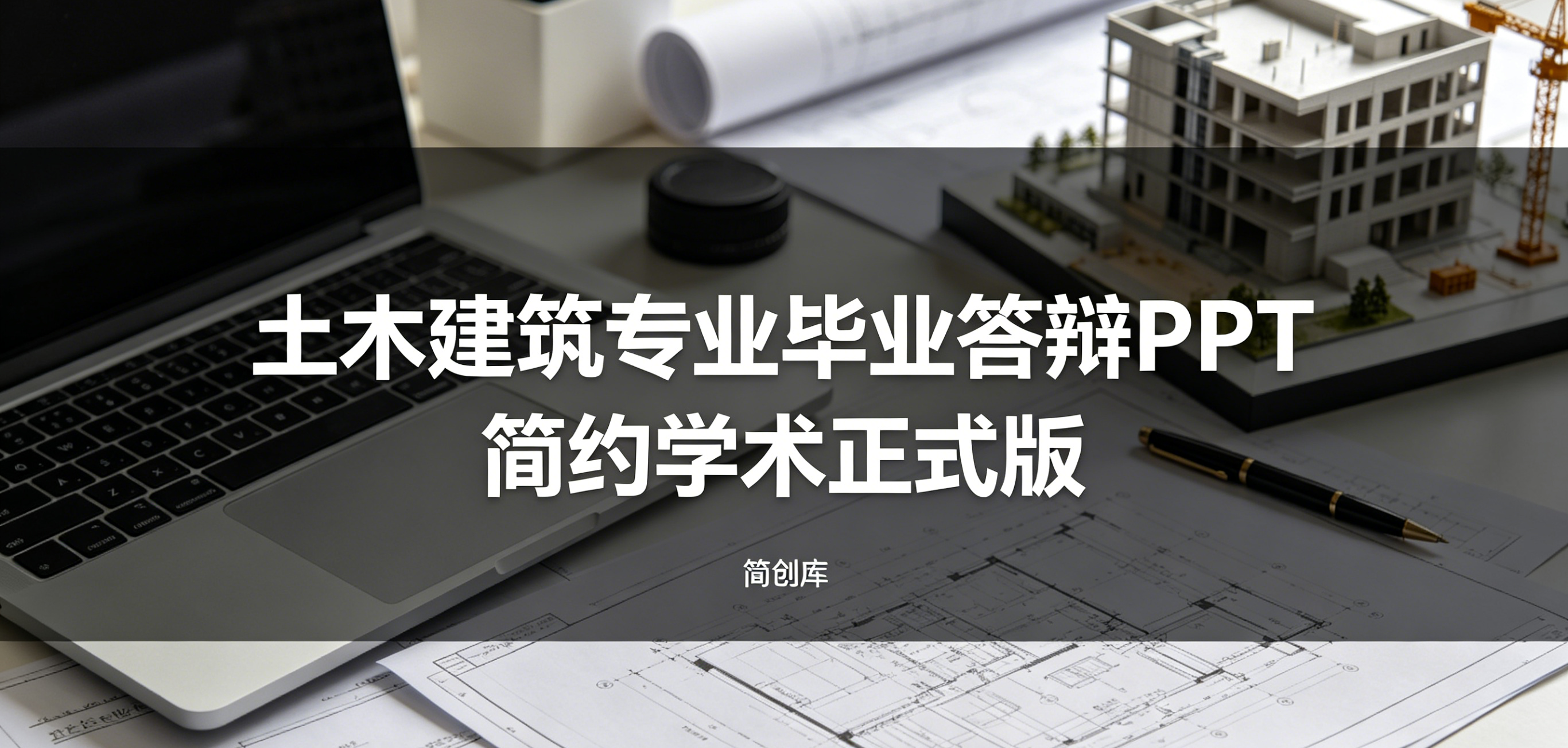 D2108土木建筑专业毕业答辩PPT模板 简约学术正式版-简创库网