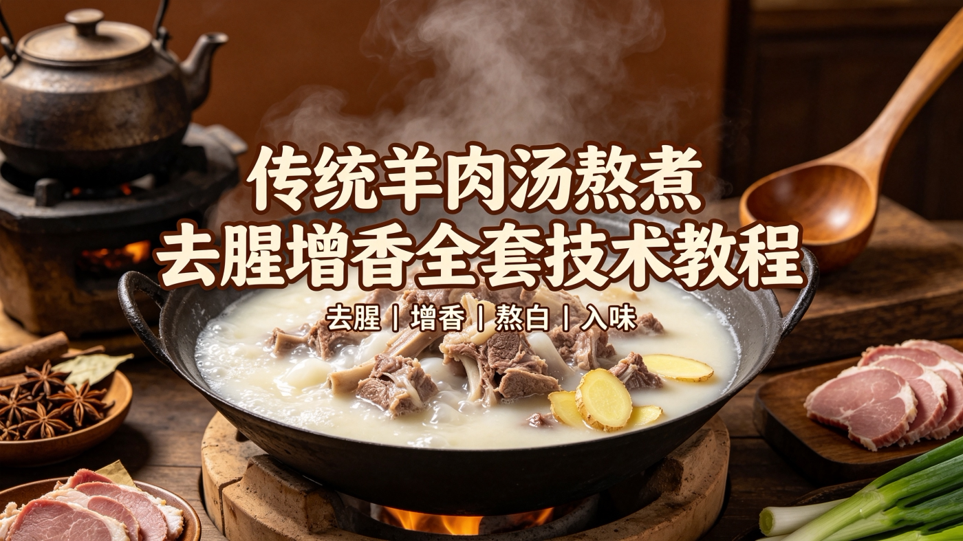 L25962传统羊肉汤熬煮去腥增香全套技术教程-简创库网