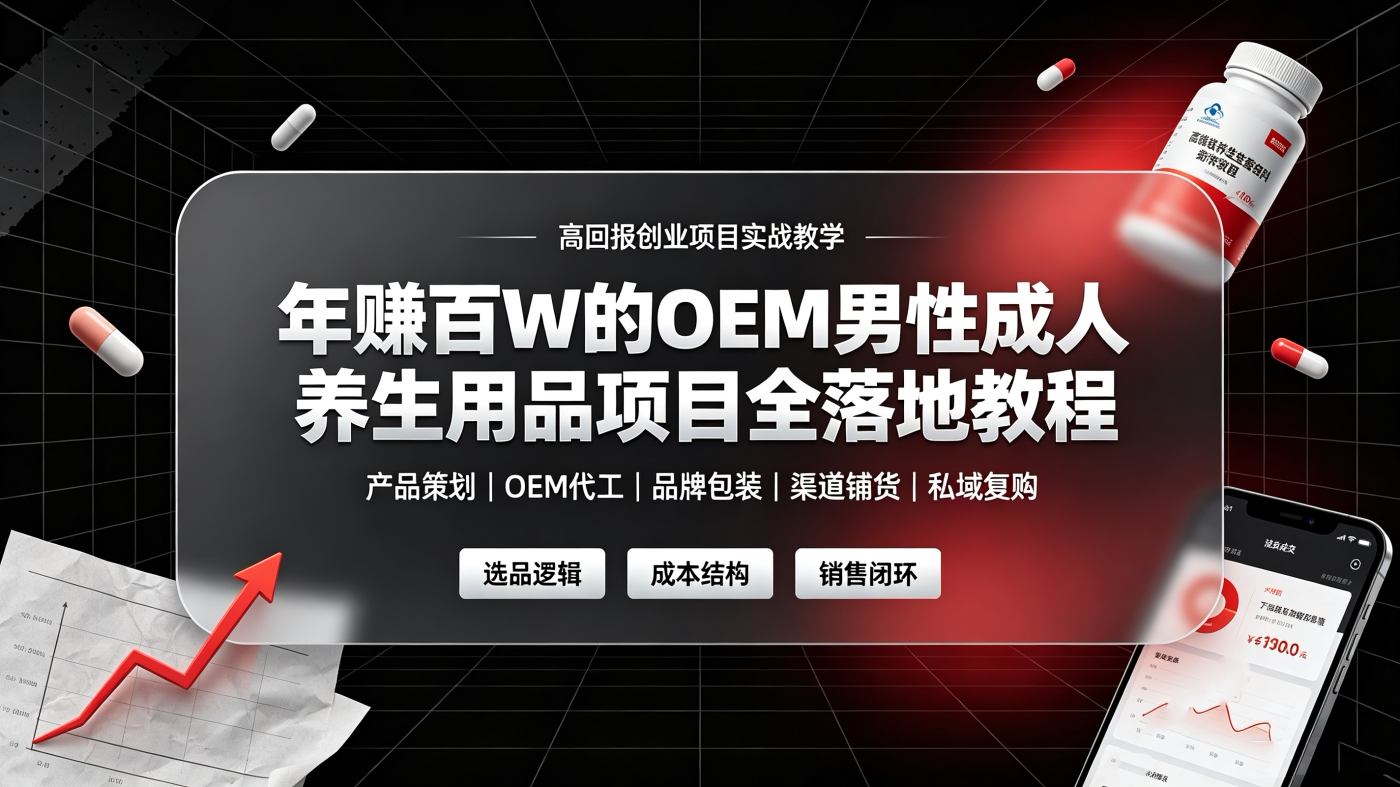 M65787年百个W的OEM男性养生用品赛道全落地手册教程-简创库网