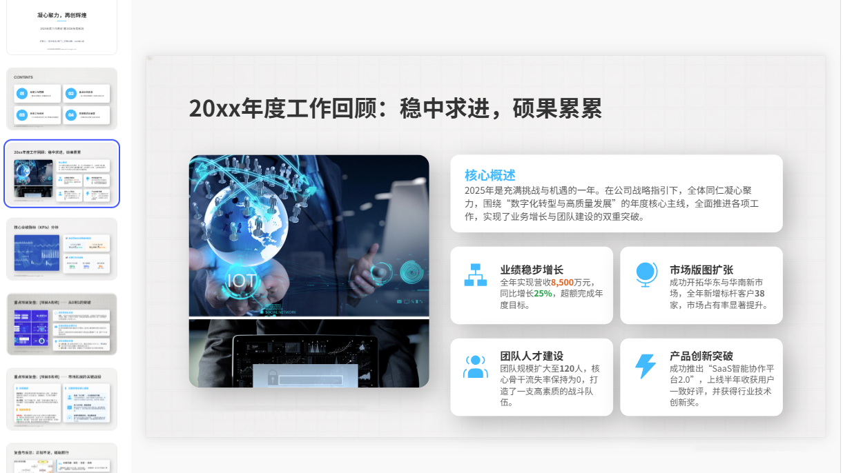 图片[3]-B1021全屏动态切换动画年度工作总结PPT模板 高端精美职场通用ppt模版-简创库网