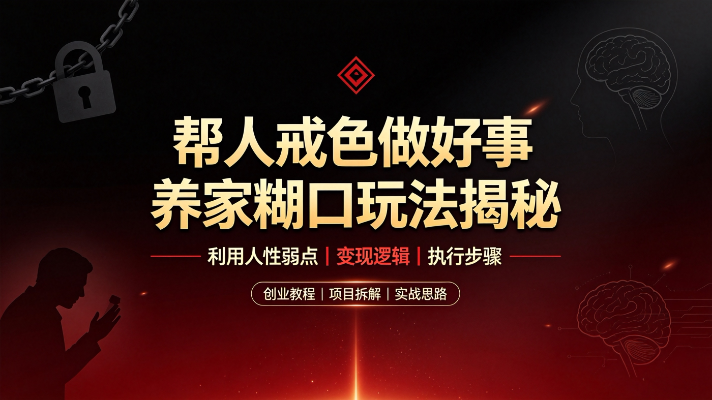 图片[1]-M658141帮人戒色做好事养家糊口玩法揭秘【利用人性弱点】-简创库网