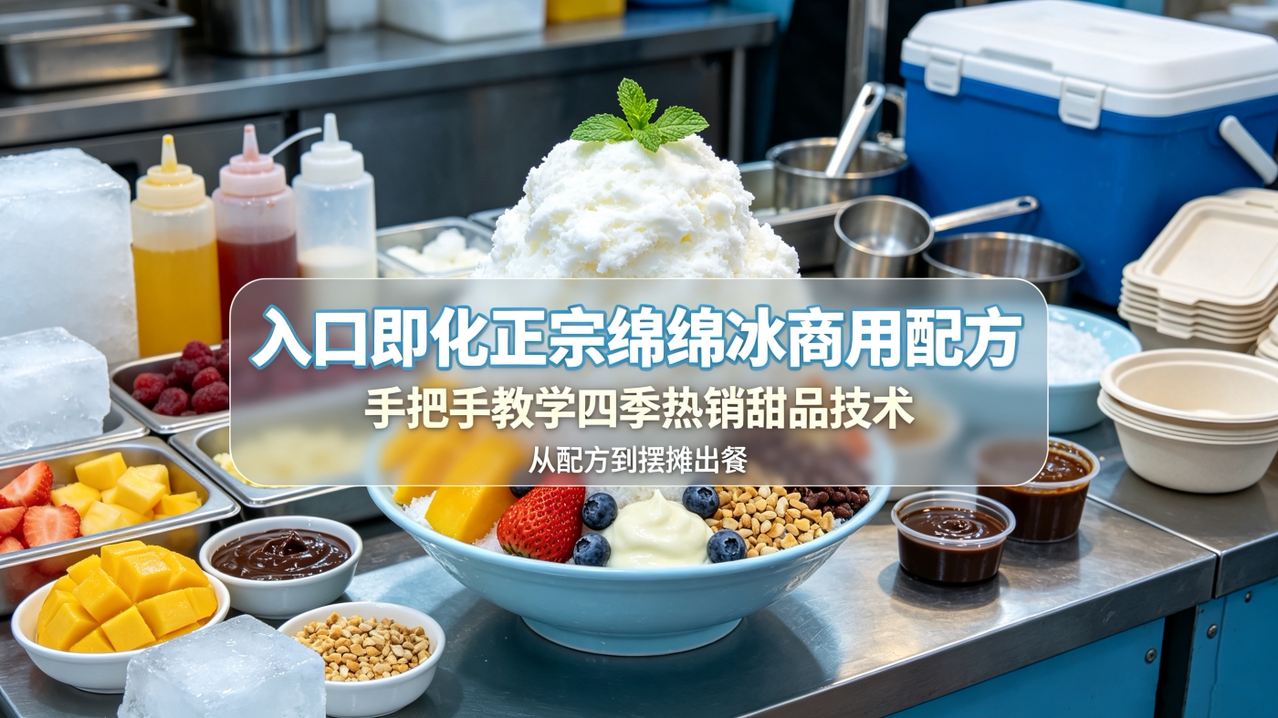 L72663入口即化正宗绵绵冰商用配方 手把手教学四季热销甜品技术-简创库网