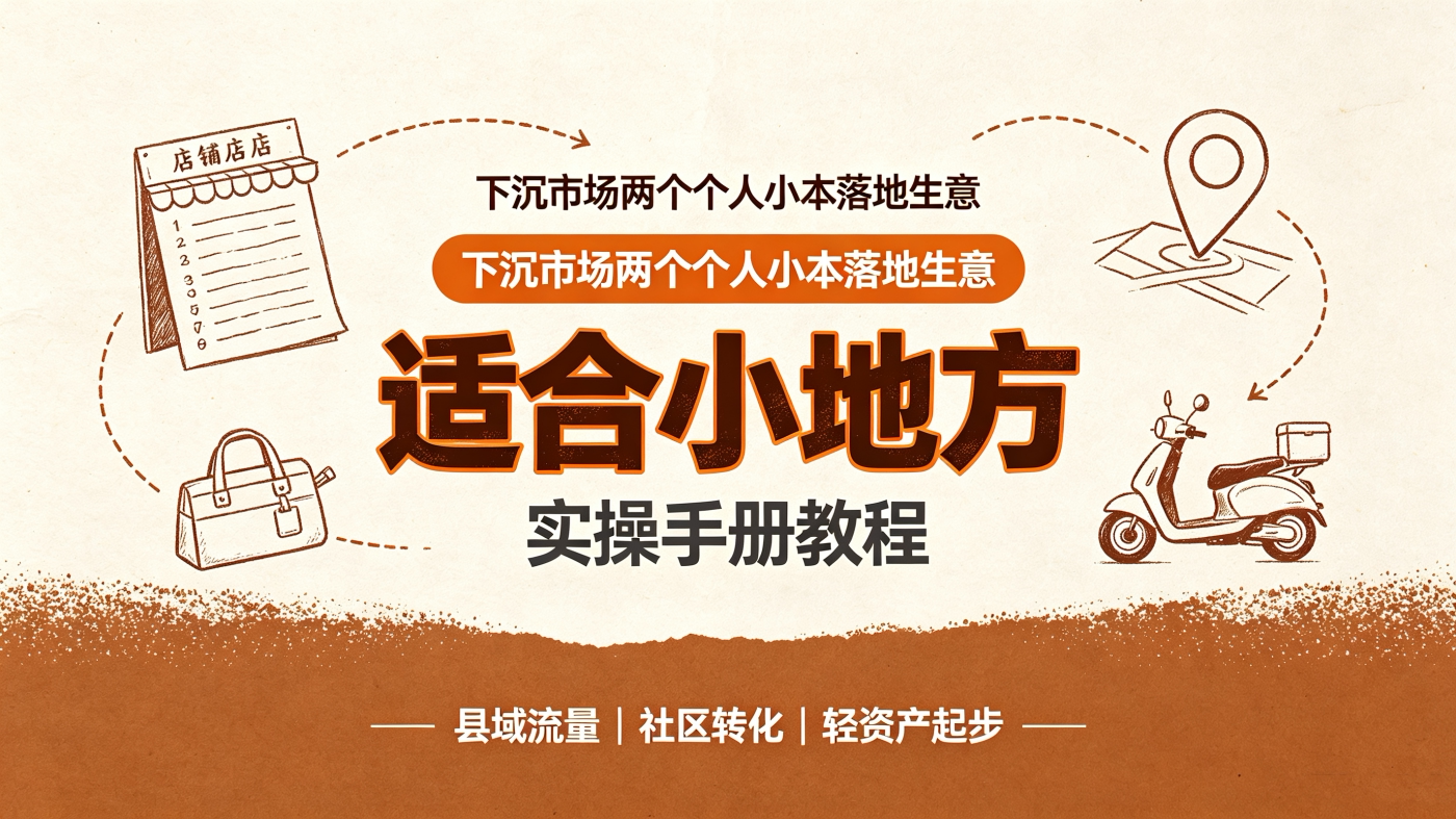 M6581478下沉市场两个个人小本落地生意实操手册教程【适合小地方】-简创库网