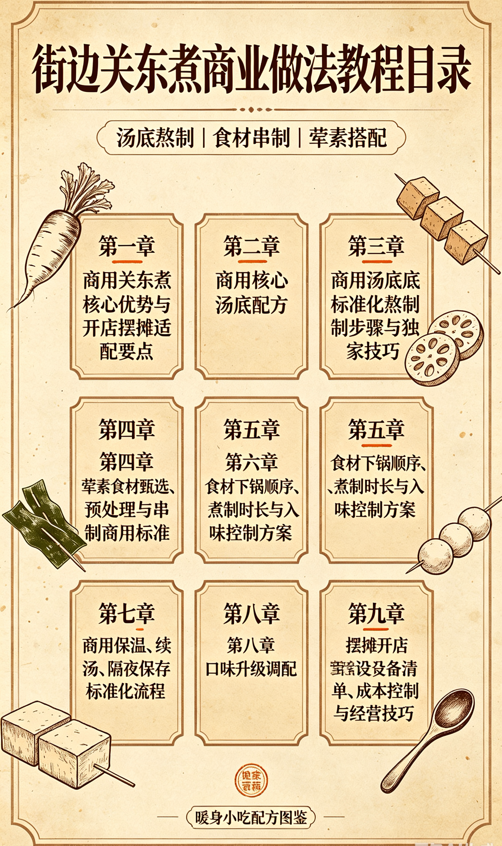 图片[2]-L15232街边关东煮商业做法教程，汤底熬制技巧，荤素搭配暖身小吃教学-简创库网