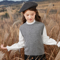 Childrens cashmere sweaters vest mens and womens knitted sweater vest in autumn and winter warm coat vest pure cashmere