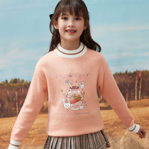Girls Cardigan Childrens Sweater Wash Tong Knitted base shirt Autumn and Winter Thick Top 100% Pure Wool