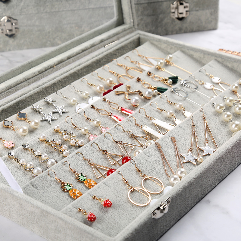 Dust-proof ear hook earrings containing box ornament display cartridge cover ring bracelet bracelet necklace ear nail disc first decoration case-Taobao