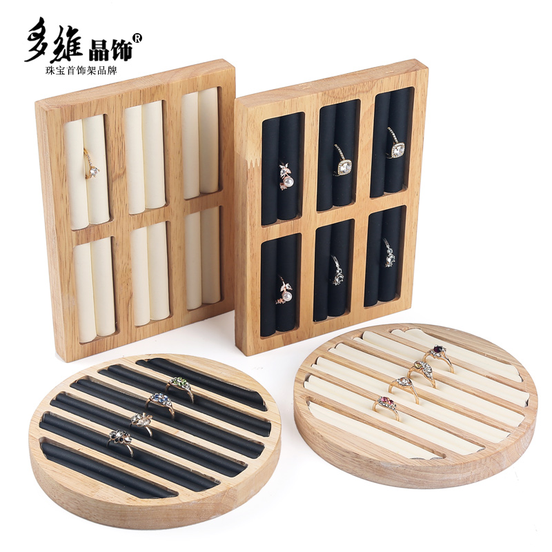 Solid Wood Ring Display Pan Bracelet Ear-pin Jewellery Nursery Japan-ROK Series Jewelry Display Props Shop Window Jewellery Racks